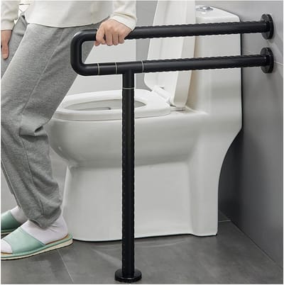 Toiletbeugel - Veiligheidsleuning Badkamer - Veiligheid Vergroten - Ergonomisch Ontworpen - 70 cm - Zwart