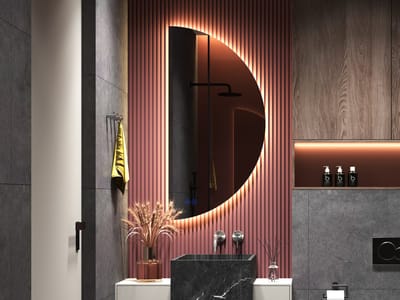 Mawialux LED Badkamerspiegel - Halfrond Rechts - 65x130cm - Jill