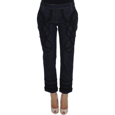 Lace-details Cropped Jeans