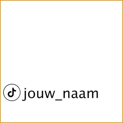 Social media sticker - Tik Tok - wit of zwart - gepersonaliseerd - 20 cm x 3 cm