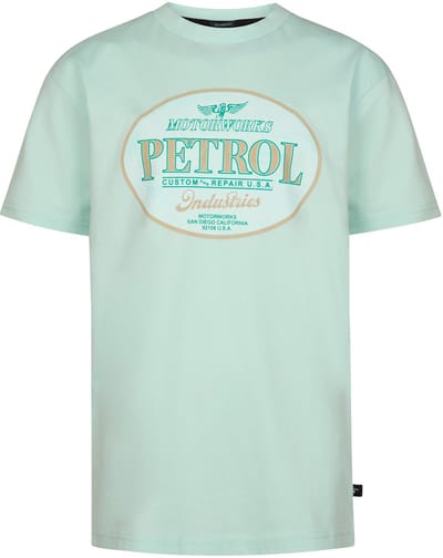 Petrol Industries - Jongens Jersey T-shirt met print Nopal - Groen - Maat 104