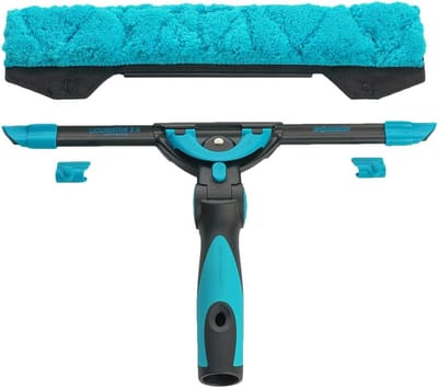 Raamwisser Set - Glazenwasser Tool - Ramen Streeploos - Ergonomische Handgreep - 35 cm - Blauwgroen
