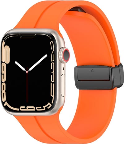 Siliconen bandje - geschikt voor Apple Watch 1/2/3/4/5/6/7/8/9/10/11/ SE (1,2,3) met maat 38 mm / 40 mm / 41 mm en 42 mm (Watch 10/11) - oranje