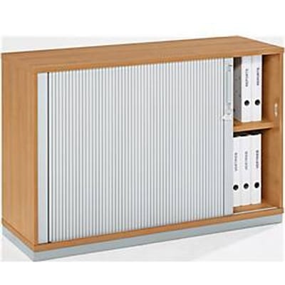 Schäfer Shop  Genius Roldeurkast 2 ordnerhoogten, B 1200 x D 421 x H 800 mm, beukenpatroon