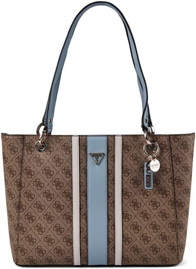 GUESS schoudertas Noelle II Tote Latte Logo / Light Blue Lichtbruin