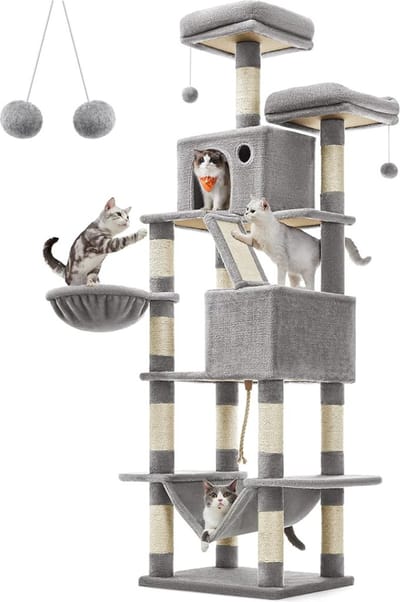 Krabpaal voor zware katten - Hoge krabpaal - Krabpaal boomstam - Kat toren - Krabpaal plafond - Stevige krabpaal - Krabpaal voor katten - XXL - Katten verblijf