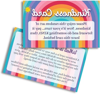 Vriendelijkheidskaarten - Kaartjes Delen - Positiviteit Verspreiden - Regenboog Ontwerp - 50 stuks - Multicolor