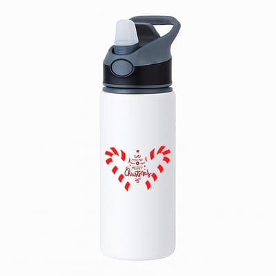 Hacebo® - Kerst we wish you a merry christmas waterfles met rietje zwart - Kerstmis - Kerst beker - winter - kerst - christmas - kerst cadeau - water fles - 650ML