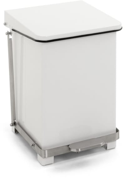V-Part - Industriële pedaalemmer 27 liter - Steel - wit - Afvalemmers