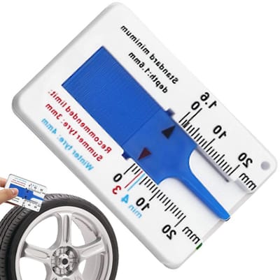 Banddiepteliniaal - Dieptemeter banden - Veilig rijden controleren - Schuifontwerp - 0-20 mm - Zwart