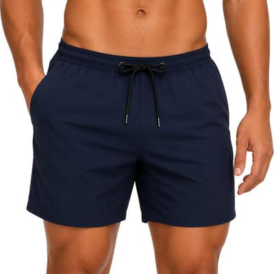Zwembroek - Donkerblauw - Maat S - Sneldrogende Zwemshort - Elastische Tailleband met Trekkoord - Mesh Binnenvoering - Lichtgewicht Strandshort & Beachwear