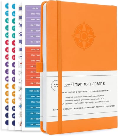 Smart Planner - Agenda Dagplanner - Productiviteit Verhoging - Ongedateerde Lay-outs - A5 - Oranje