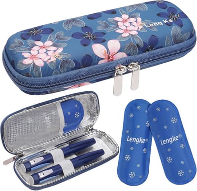 Draagbare Insuline Pen Koffer en Koeltas met 2 Koelpacks voor Insuline, Ideaal voor Reizen en Opslag