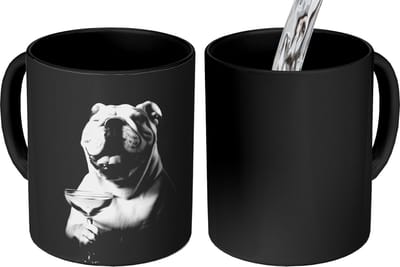 Magische Mok - Foto op Warmte Mokken - Koffiemok - Buldog - Hond - Glas - Magic Mok - Beker - 350 ML - Theemok
