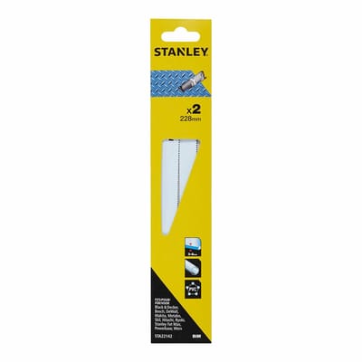 Stanley Reciprozaagblad Metaal Sta22142-xj - 228mm - 1.8tpi - Bi-metaal - 2 Stuks