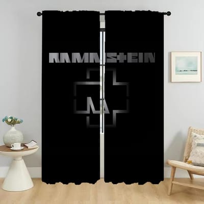 Rock-rammsteines Anti-muggen Gordijnen voor Cameragordijnen Kinderkamer Tule voor Slaapkamer Raamgordijn Halloween Decoratie W50xH70cmx2pcs-CL
