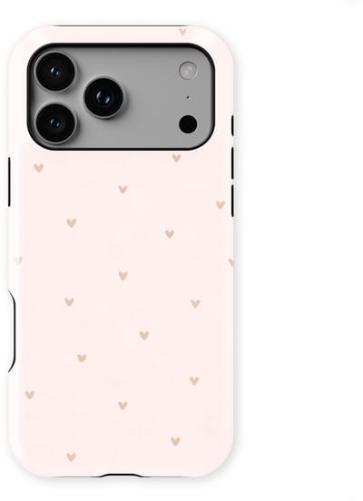 Tough Hoesje met Hartjes geschikt voor iPhone 17 Pro | Little Love Tough Case Geschikt voor Mag | Hartjes Print Backcover geschikt voor iPhone 17 Pro Sanded Hearts