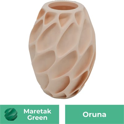 Oruna organische vaas – Decoratieve vaas - Maretak Groen - 3d geprinte vaas – geschikt voor droogbloemen - 20CM