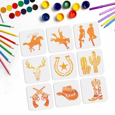 Allecto - Cowboysjablonen - Diy Stencils - Herbruikbaar - 9 x 15 cm