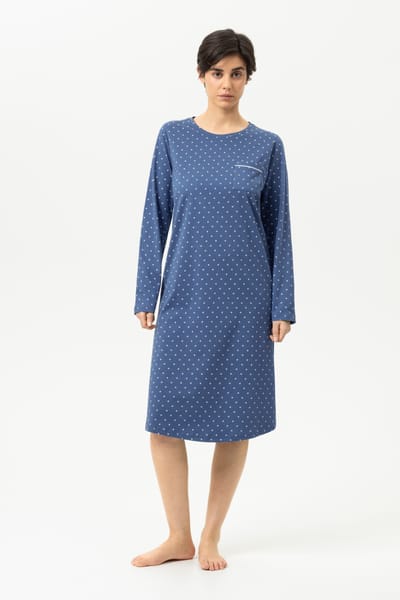 Nachtjapon met lange mouwen Serie Polka Dreams Midnight Dust