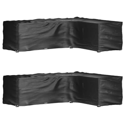 vidaXL - Tuinmeubelhoezen - L-vormig - 2 - st - 18 - oogjes - 285x220x80 - cm