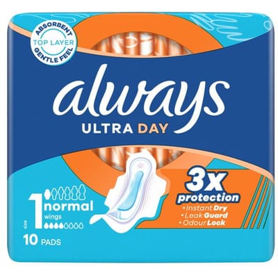 Always Ultra Normal Plus Maandverband met Flapjes 10 Stuks
