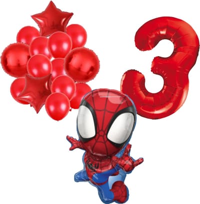 Spidey ballonnen pakket - 72x47cm - Folie Ballon set - Spiderman - Themafeest - 3 jaar - Verjaardag - Ballonnen - Versiering - Helium ballon