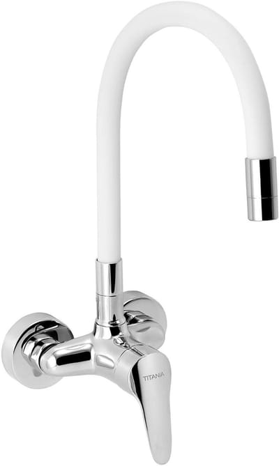 Novaservis Titania Iris New - Keukenkraan met flexibele arm, wit/chroom 94484,0B