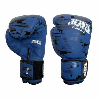 Joya Camo V2 Kickbokshandschoenen PU - Blauw/Zwart (Beschikbaar in verschillende maten)