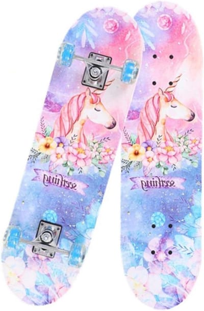 Compleet Skateboard - Trick board - Skeeleren en trucjes - Oplichtende wielen - 31 inch - Unicorn
