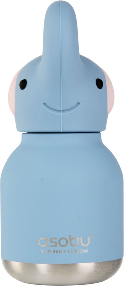Asobu Mini Bestie Olifant Drinkfles Thermofles 200 ml - Asobu MINI Besties – Schattige mini thermosfles 200 ml – Dieren drinkfles – BPA-vrij – To go – Cadeautip