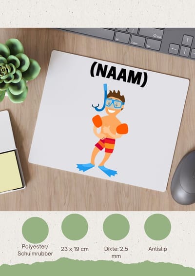 Akyol - zwem met eigen naam Muismat - Zwemmen - zwemmer - sport - 23 bij 19 cm