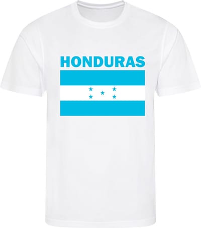 Honduras - T-shirt Wit - Voetbalshirt - Maat: S - Landen shirts