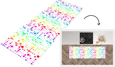 Keukenloper - Loper keuken - Regenboog - Patronen - Confetti - Neon - 150x50 cm - Keukenloper vinyl