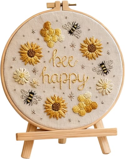 Untamed - PREMIUM Borduurpakket voor volwassenen – DIY decoratie – Creatieve borduurset – Borduren - Bloemen - Dieren - Bee Happy