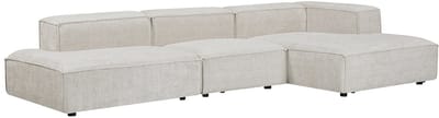 Vente-unique Modulaire open hoekbank rechts in beige chenillestof RUZOLO