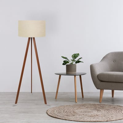 Asir - Vloerlamp - Beige - 150 cm hoogte - 38 cm diameter