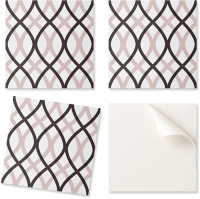 Vinyltegels met grafische print voor de badkamer: stijlvol golfpatroon, 20x20x20 cm