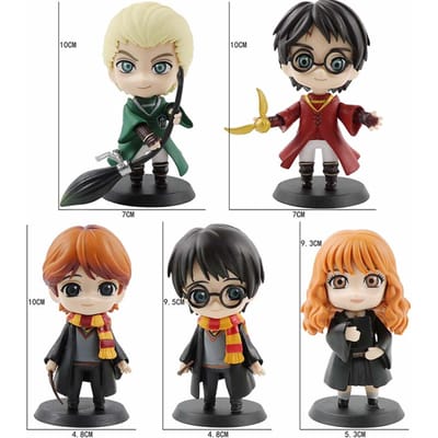 3 stuks/10 stuks Harryy Q Stijl Potter Posket Hermione Ron Hedwig Vinyl Figuur Speelgoed Taart Decoratie Auto Model PVC Poppetje Cadeau Speelgoed