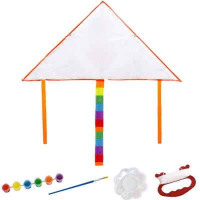 Blanke Driehoeksvlieger DIY Kinderen Doodle Kleurplaat Vlieger Buiten Vlieger Maakpakket voor white