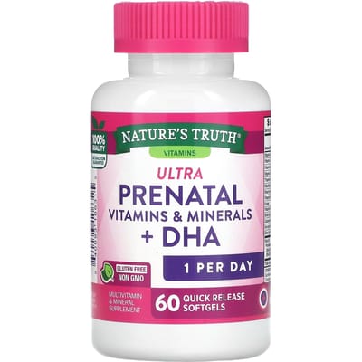 Nature's Truth, Ultra Prenatale Vitaminen & Mineralen + DHA, 60 Snel-Vrijkomende Softgels