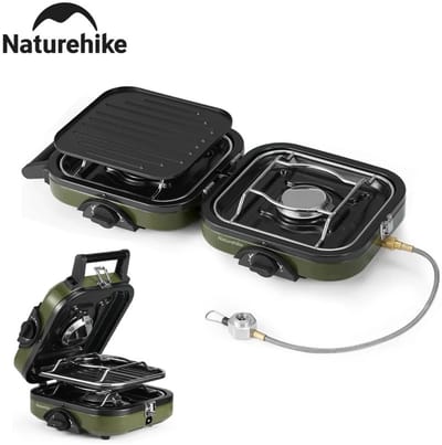 Naturehike Opvouwbare Dubbele Gasbrander – Draagbare Outdoor Kookset – Camping & Cookout
