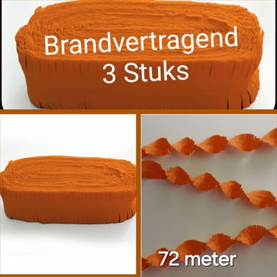 3 stuks BRANDVERTRAGENDE Draaiguirlande Oranje, 72 meter, Koningsdag, Voetbal, EK, WK, Carnaval, Verjaardag , Themafeest, Halloween