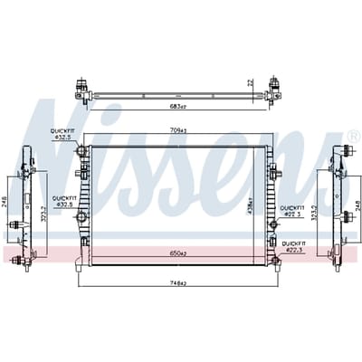 Radiator, motorkoeling NISSENS 606218