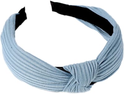 Knotted Plain Haarband voor Dames en Meisjes, Brede Retro Haaraccessoires in Donkerblauw, Perfect voor Elke Gelegenheid