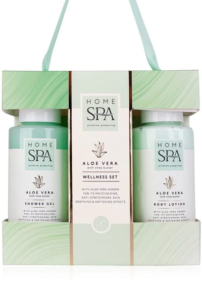 Aloe Vera Body Care Giftset – Showergel 100 ml & Bodylotion 100 ml – Giftbox - Verrijkt met Aloe Vera Extract & Shea Butter – Hydraterende Verzorgingsset in Cadeauverpakking – Groen/Wit
