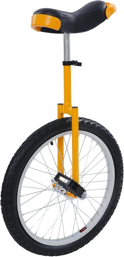 Grote Eenwieler - Balansfiets Wieler - Sport Oefeningen - Stille Lagers - 50.8cm Wiel - Geel