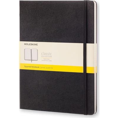 Moleskine Classic Notitieboek - Extra Large - Hardcover - Geruit - Zwart