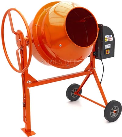 HBM 200 Liter Verrijdbare Betonmolen/Betonmixer 800 W 230 V Staal