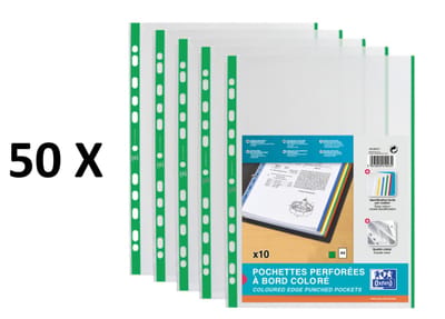 50 x showtassen insteekhoesjes Oxford - A4 - PP - 0.09 mm - groen